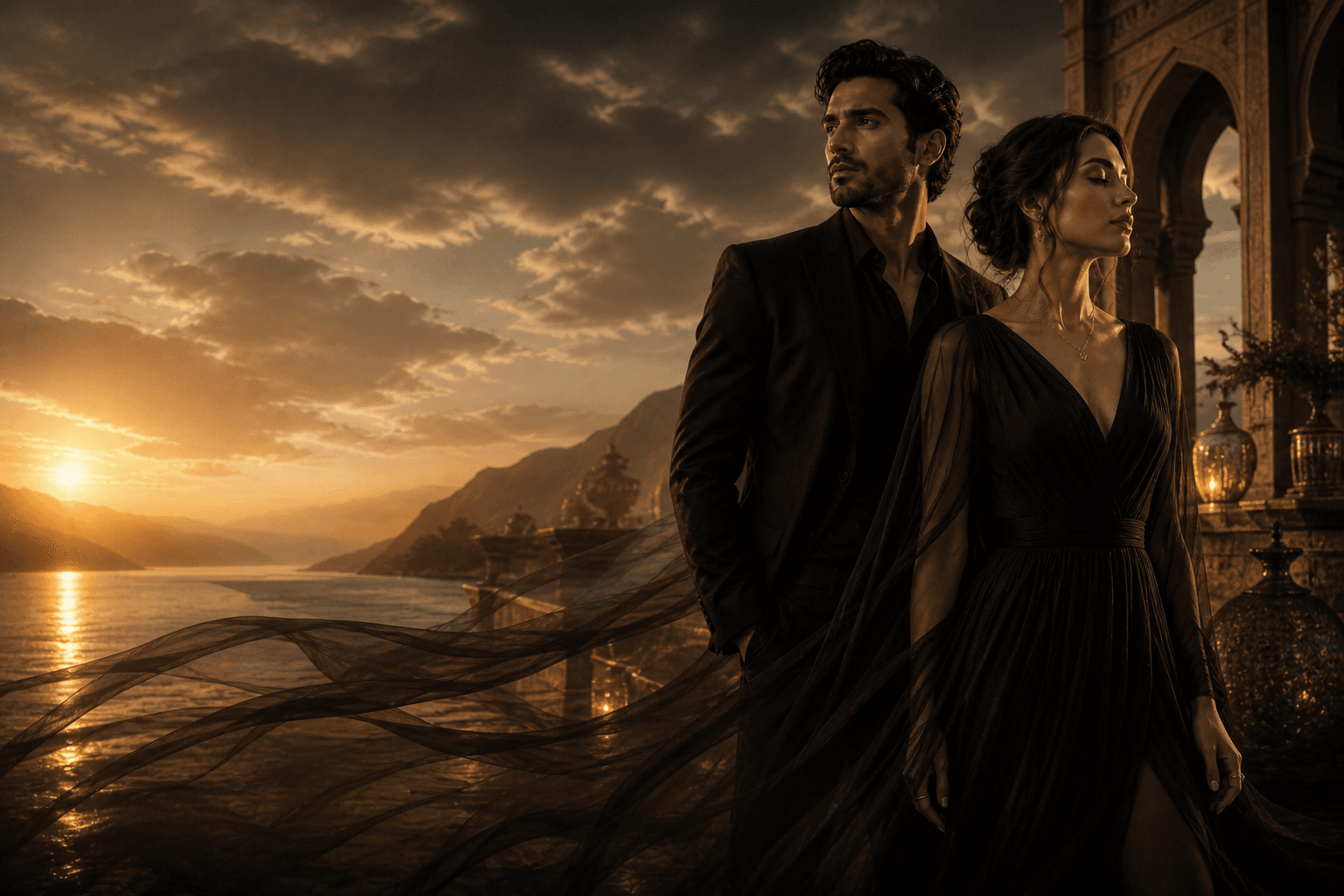 Khayal perfume collection in golden light
